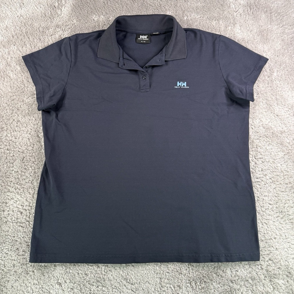 Helly Hansen Womens XL Navy Polo Shirt Performance Stretch Short Sleeve Logo